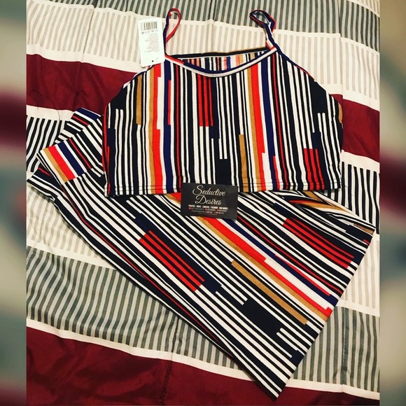 Striped Sleeveless 2 Piece Set - Picture 1 of 1